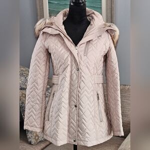 Calvin Klein Hooded Quilted Coat Sz Small